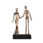 Bronze Side by Side with Lava Stone Base