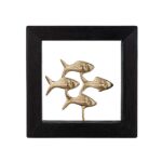 Bronze Aquatic Dance - Wood Art Frame 15x15cm