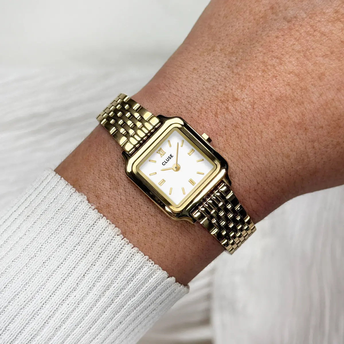 Cluse Gracieuse Mini Watch Steel White Gold Colour - Image 2