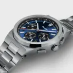 Vigoureux Chrono Watch Steel Dark Blue Silver Colour - Image 3
