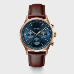 Anthéor Multifunction Watch Leather Blue Rose Gold Colour