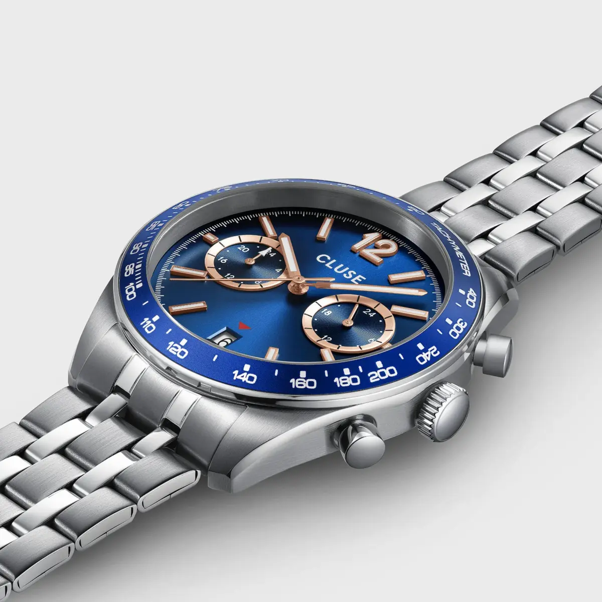 Aravis Dual Timer Watch Steel Blue Silver Colour - Image 3