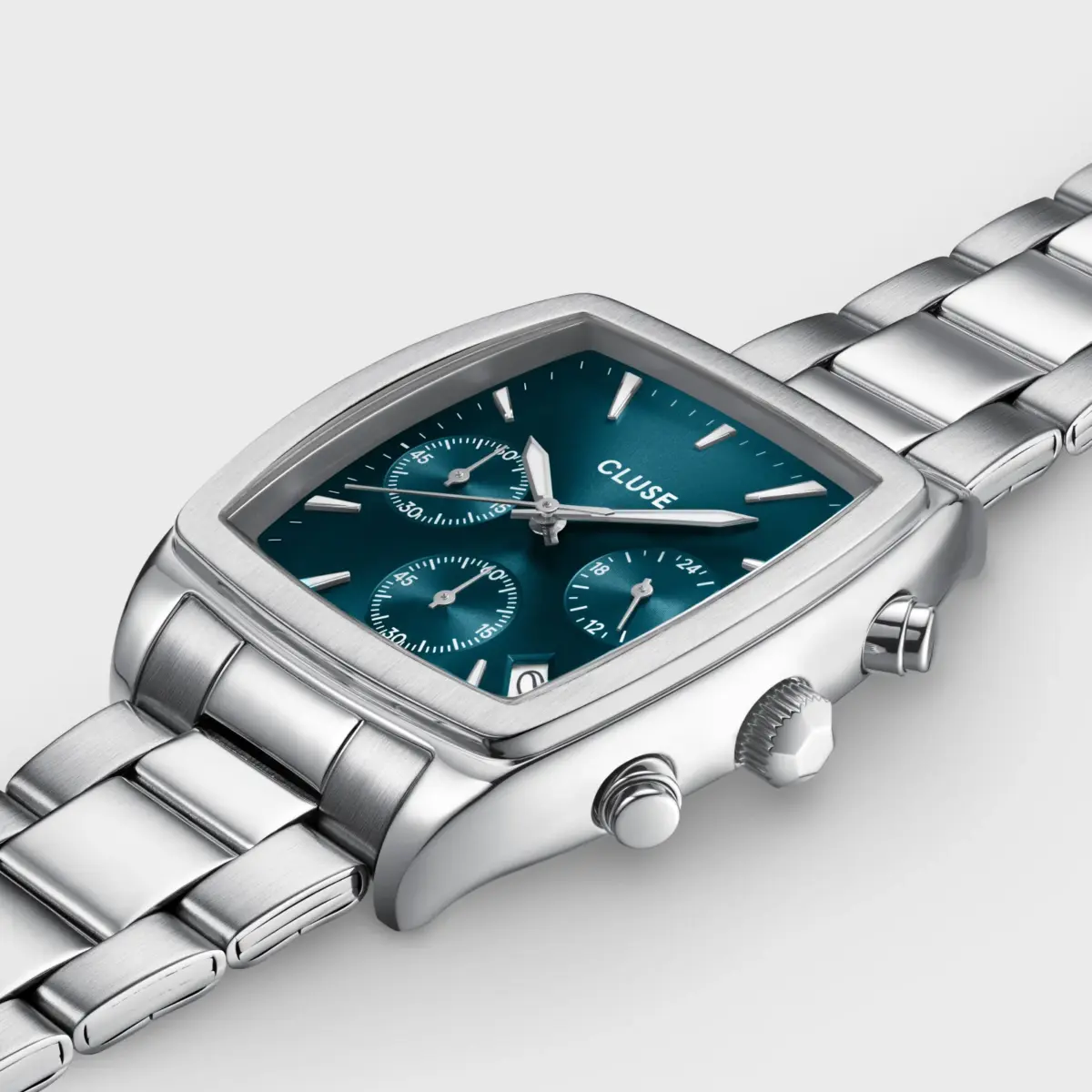 Quartaut Chrono Watch Steel Blue Silver Colour - Image 5