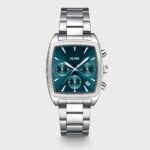 Quartaut Chrono Watch Steel Blue Silver Colour