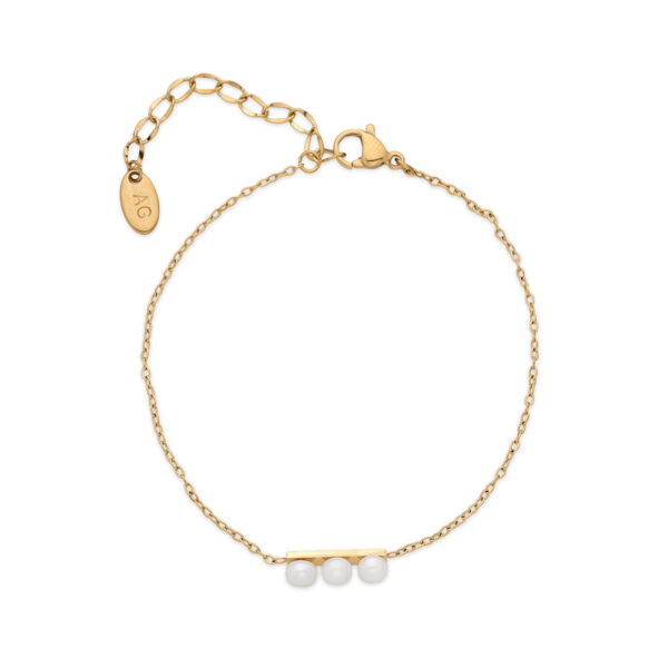 Stainless Steel Chain Bracelet with Pearl