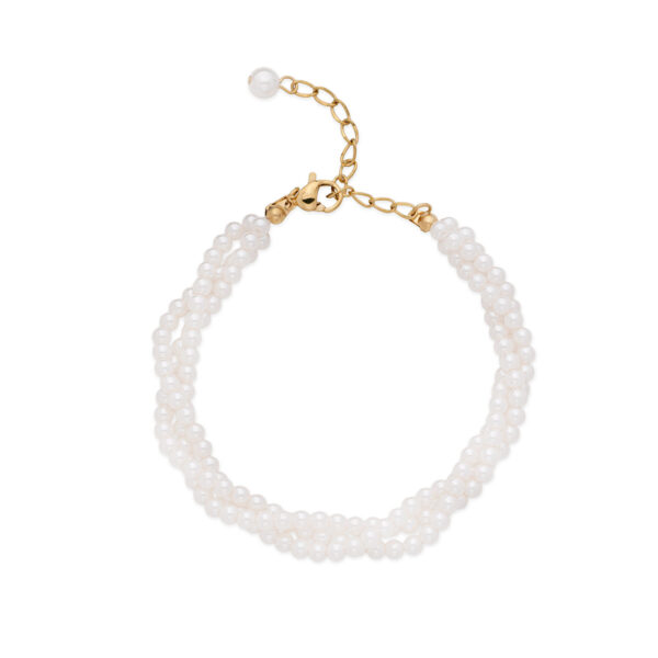 Three Chain Pearl Bracelet in Stainless Steel