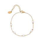 Pearl Charm Bracelet in Stainless Steel