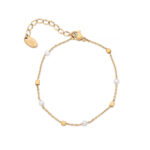 Pearl & Stainless Steel Chain Bracelet