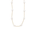 Stainless Steel Necklace with Pearls