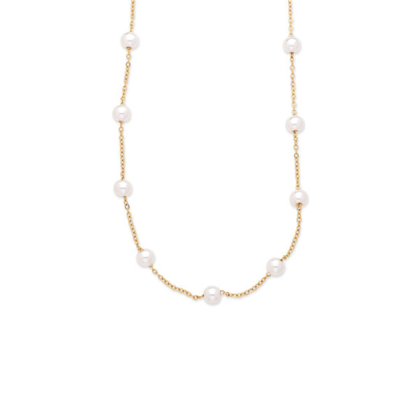 Pearl Chain Necklace - Stainless Steel