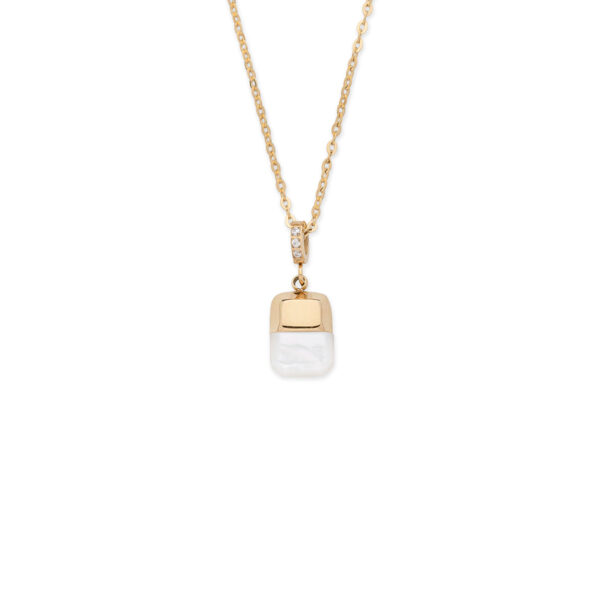 Pearl Charm Necklace - Stainless Steel