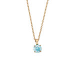 Turquoise Round Crystal Necklace in Stainless Steel