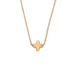 Flower Clover Charm Necklace in Stainless Steel