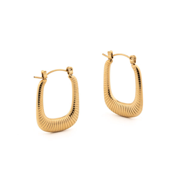 Geometric Hoop Earrings in Stainless Steel