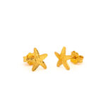 Starfish Stud Earrings in 925 Sterling Silver Gold Plated