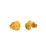 Hammered Heart Stud Earrings in 925 Sterling Silver Gold Plated