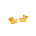 Boat Stud Earrings in 925 Sterling Silver Gold Plated
