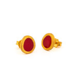 Color Stud Earrings in 925 Sterling Silver Gold Plated