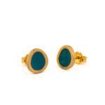 Color Stud Earrings in 925 Sterling Silver Gold Plated - Image 3