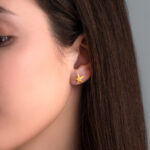 Starfish Stud Earrings in 925 Sterling Silver Gold Plated - Image 2