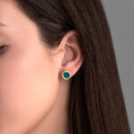 Color Stud Earrings in 925 Sterling Silver Gold Plated - Image 2