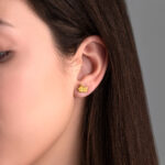 Boat Stud Earrings in 925 Sterling Silver Gold Plated - Image 2