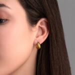 Twisted Round Stud Earrings in 925 Sterling Silver Gold Plated - Image 2