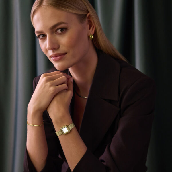 Cluse Gracieuse Mini Watch Mesh, White, Gold Colour
