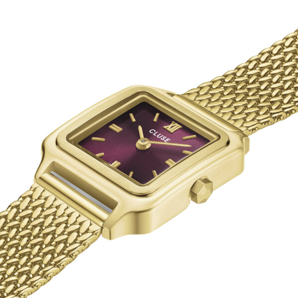 Cluse Gracieuse Mini Watch Mesh Dark Cherry Gold Colour