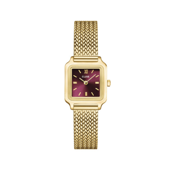 Cluse Gracieuse Mini Watch Mesh Dark Cherry Gold Colour