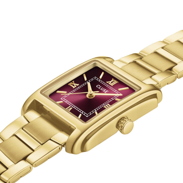 Cluse Anglée Watch Steel Dark Cherry Gold Colour